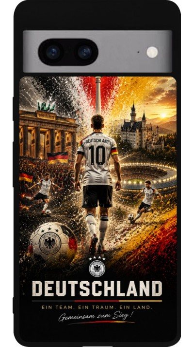 Google Pixel 7a Case Hülle - Silikon schwarz Fussball Deutschland splash 2026