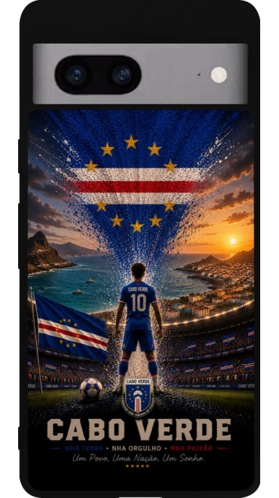Google Pixel 7a Case Hülle - Silikon schwarz Fussball Kap Verde splash 2026