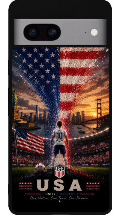 Google Pixel 7a Case Hülle - Silikon schwarz Fussball Vereinigten Staaten splash 2026