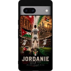 Coque Google Pixel 7a - Silicone rigide noir Football Jordanie splash 2026