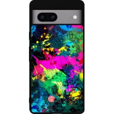Google Pixel 7a Case Hülle - Silikon schwarz Splash paint