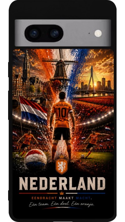 Google Pixel 7a Case Hülle - Silikon schwarz Fussball Niederlande splash 2026
