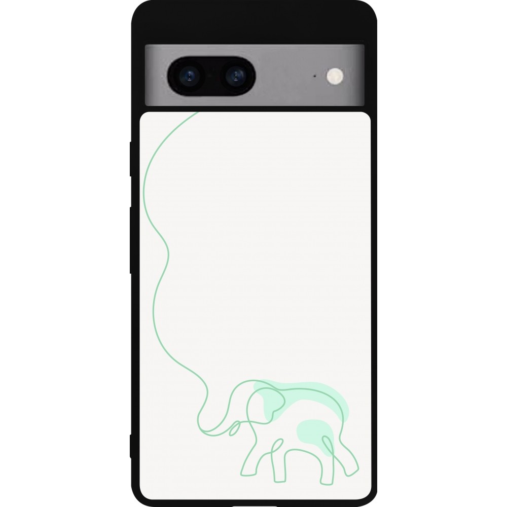 Google Pixel 7a Case Hülle - Silikon schwarz Spring 23 baby elephant