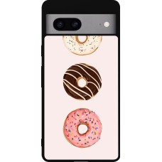 Google Pixel 7a Case Hülle - Silikon schwarz Spring 23 donuts