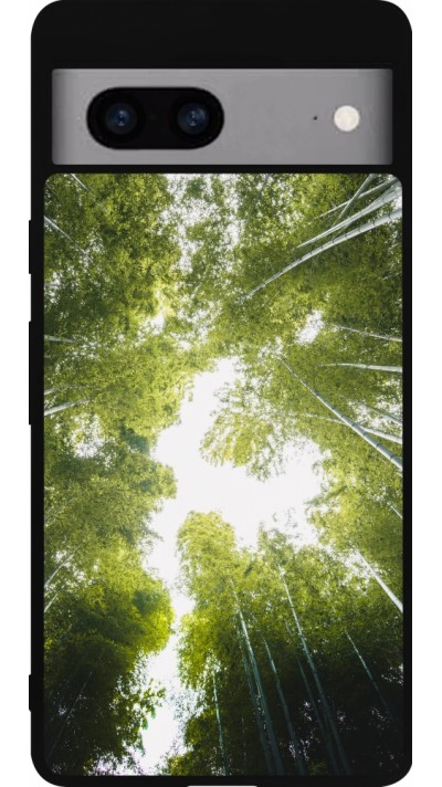 Coque Google Pixel 7a - Silicone rigide noir Spring 23 forest blue sky
