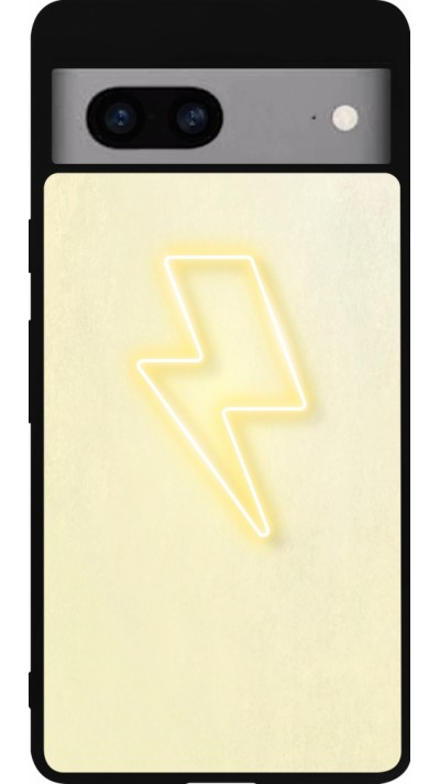 Coque Google Pixel 7a - Silicone rigide noir Spring 23 power on