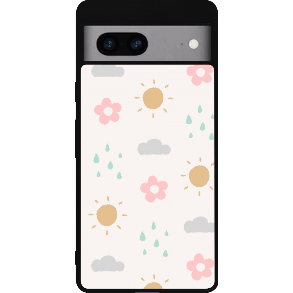 Google Pixel 7a Case Hülle - Silikon schwarz Spring 23 weather