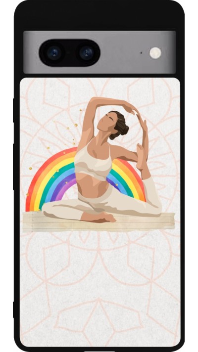 Coque Google Pixel 7a - Silicone rigide noir Spring 23 yoga vibe
