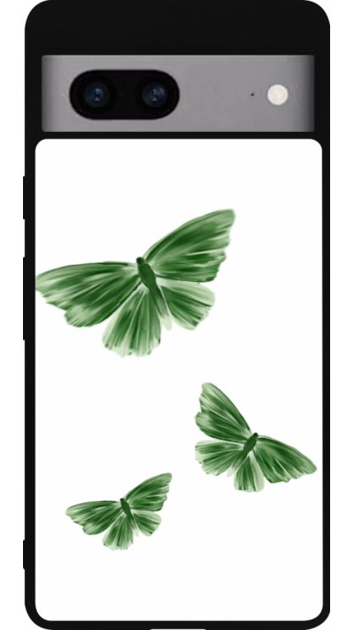 Google Pixel 7a Case Hülle - Silikon schwarz Butterflies Spring 2026