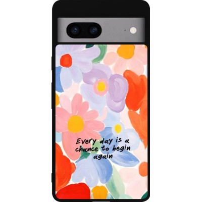 Coque Google Pixel 7a - Silicone rigide noir Every day is a chance Spring 2026