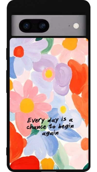 Google Pixel 7a Case Hülle - Silikon schwarz Every day is a chance Spring 2026