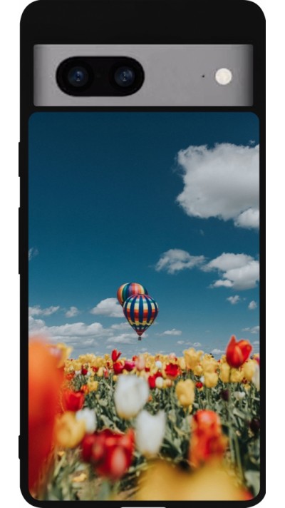 Google Pixel 7a Case Hülle - Silikon schwarz Hot air balloon Spring 2026