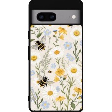 Google Pixel 7a Case Hülle - Silikon schwarz Pattern bees Spring 2026