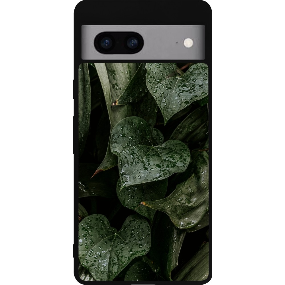 Coque Google Pixel 7a - Silicone rigide noir Spring 23 fresh plants
