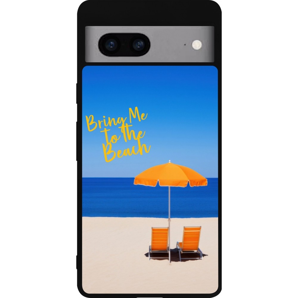 Coque Google Pixel 7a - Silicone rigide noir Summer 2025 Bring me to the beach