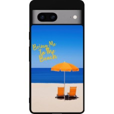 Coque Google Pixel 7a - Silicone rigide noir Summer 2025 Bring me to the beach