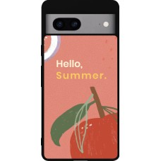 Coque Google Pixel 7a - Silicone rigide noir Summer 2025 Hello summer
