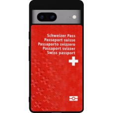 Coque Google Pixel 7a - Silicone rigide noir Swiss Passport