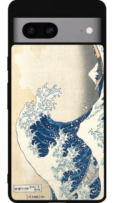 Google Pixel 7a Case Hülle - Silikon schwarz Kunstbild - Die große Welle vor Kanagawa - Hokusai