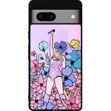 Google Pixel 7a Case Hülle - Silikon schwarz Taylor Swift Sketch - Pink