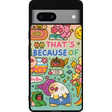 Coque Google Pixel 7a - Silicone rigide noir Thats beacause of