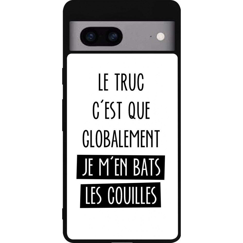 Google Pixel 7a Case Hülle - Silikon schwarz Le truc globalement bats les couilles