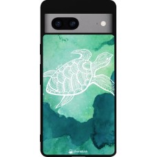 Google Pixel 7a Case Hülle - Silikon schwarz Turtle Aztec Watercolor