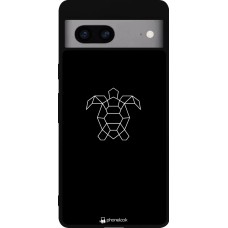 Google Pixel 7a Case Hülle - Silikon schwarz Turtles lines on black