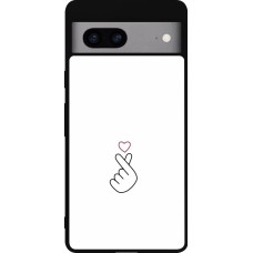 Google Pixel 7a Case Hülle - Silikon schwarz Valentine 2024 heart by Millennials