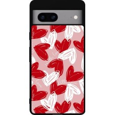 Google Pixel 7a Case Hülle - Silikon schwarz Valentine 2024 with love heart