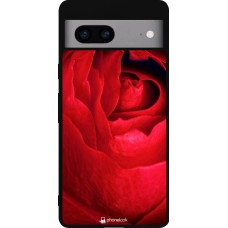 Google Pixel 7a Case Hülle - Silikon schwarz Valentine 2022 Rose