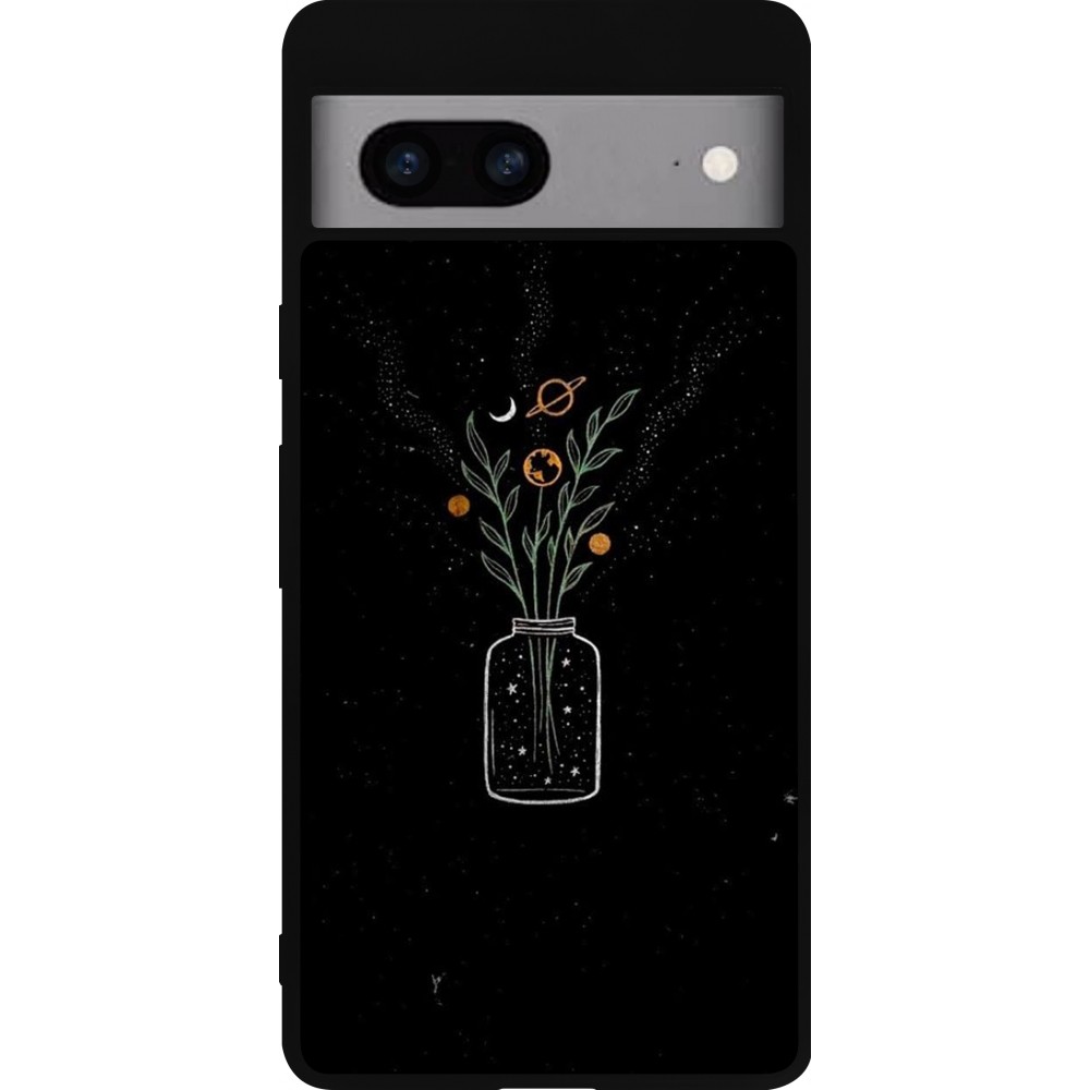 Coque Google Pixel 7a - Silicone rigide noir Vase black