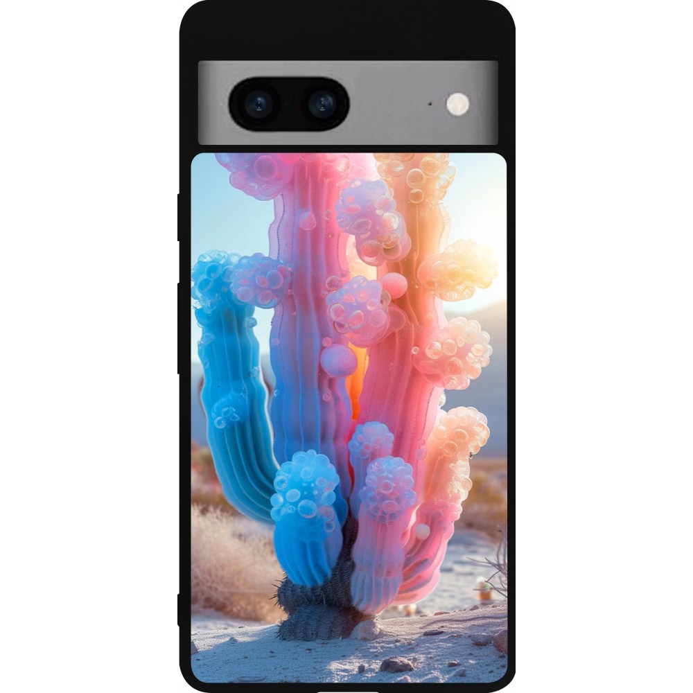Coque Google Pixel 7a - Silicone rigide noir Artificial vegetation 2025