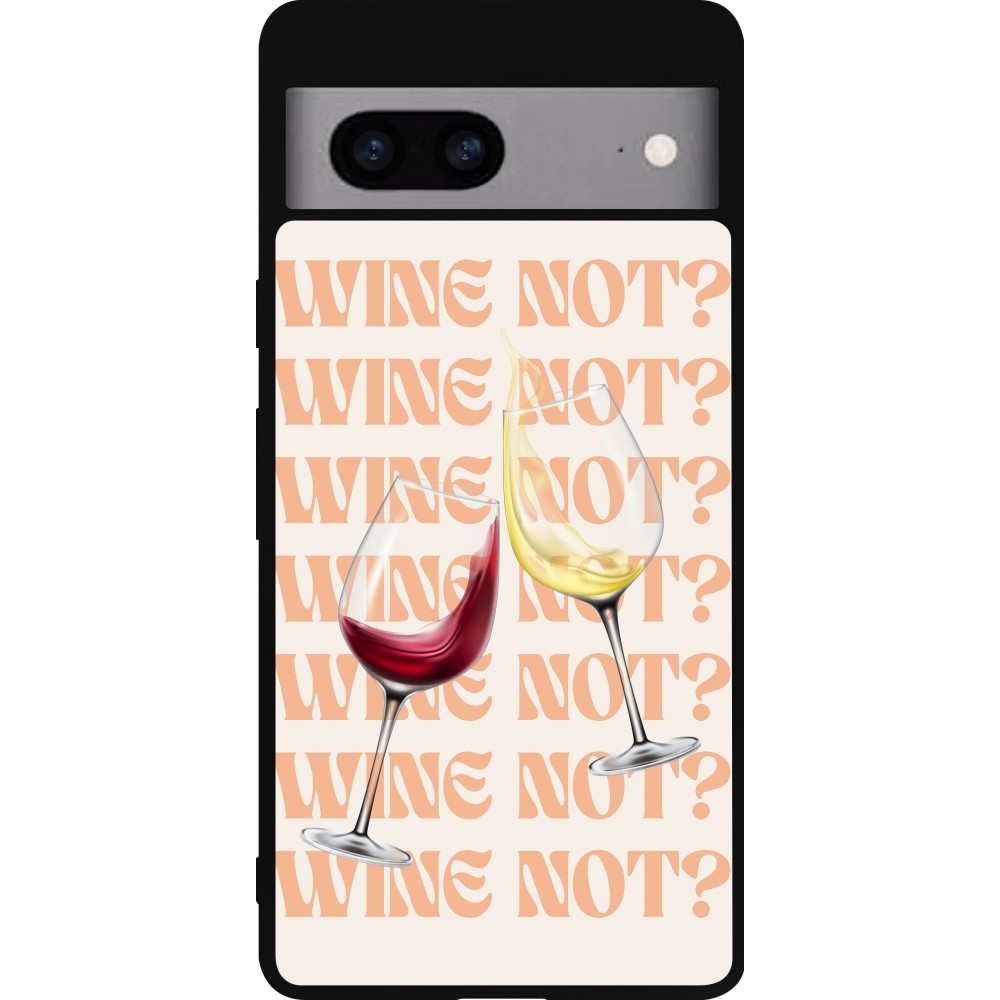 Google Pixel 7a Case Hülle - Silikon schwarz Wine not
