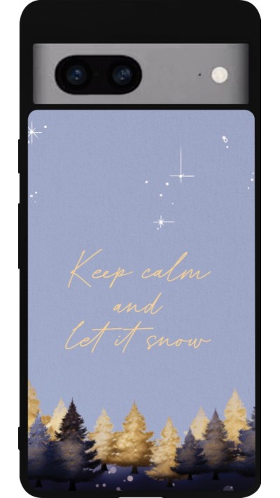 Coque Google Pixel 7a - Silicone rigide noir Winter 25 Winter illustration of trees