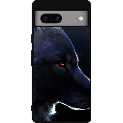 Google Pixel 7a Case Hülle - Silikon schwarz Wolf Shape