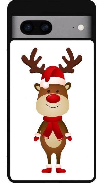 Google Pixel 7a Case Hülle - Silikon schwarz Christmas 22 reindeer