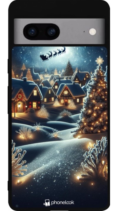Coque Google Pixel 7a - Silicone rigide noir Noël 2023 Christmas is Coming