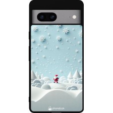 Google Pixel 7a Case Hülle - Silikon schwarz Weihnachten 2023 Kleiner Vater Schneeflocke