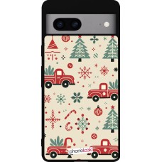 Google Pixel 7a Case Hülle - Silikon schwarz Weihnachten 2024 Lkw Tanne