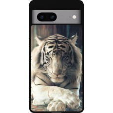 Coque Google Pixel 7a - Silicone rigide noir Zen Tiger