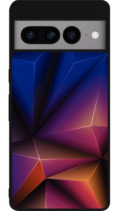 Google Pixel 7 Pro Case Hülle - Silikon schwarz Abstract Triangles 