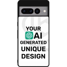 Google Pixel 7 Pro Case Hülle - Silikon schwarz 100% einzigartig erstellt dank Deiner Kreativität und künstlicher Intelligenz (KI)