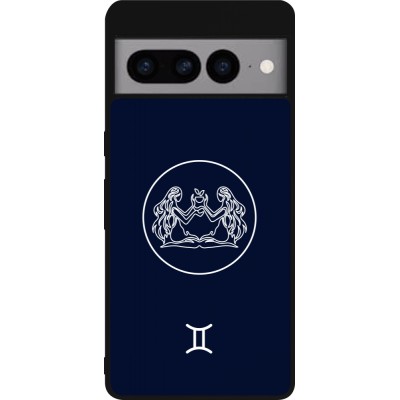 Google Pixel 7 Pro Case Hülle - Silikon schwarz Astrologie Zwillinge