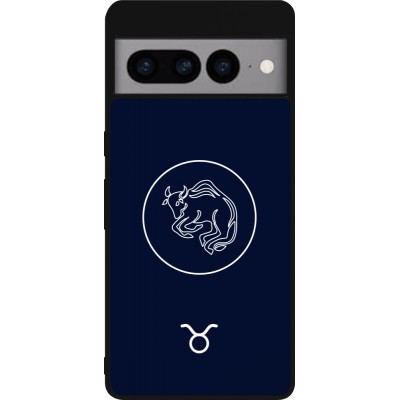 Coque Google Pixel 7 Pro - Silicone rigide noir Astrologie Taureau