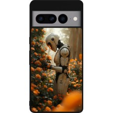 Google Pixel 7 Pro Case Hülle - Silikon schwarz Astronaut flowers 2025