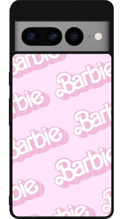 Coque Google Pixel 7 Pro - Silicone rigide noir Barbie light pink pattern
