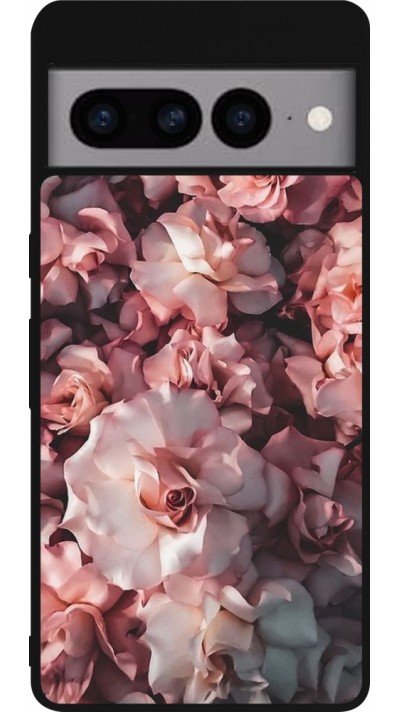 Google Pixel 7 Pro Case Hülle - Silikon schwarz Beautiful Roses