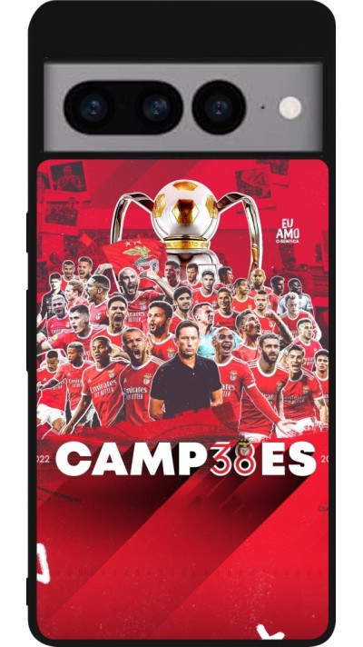 Coque Google Pixel 7 Pro - Silicone rigide noir Benfica Campeoes 2023