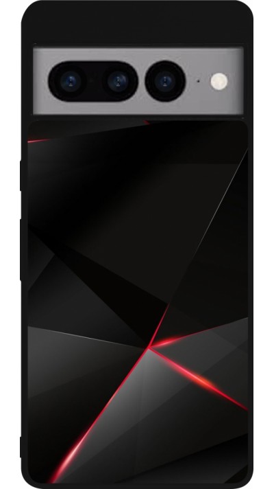 Google Pixel 7 Pro Case Hülle - Silikon schwarz Black Red Lines